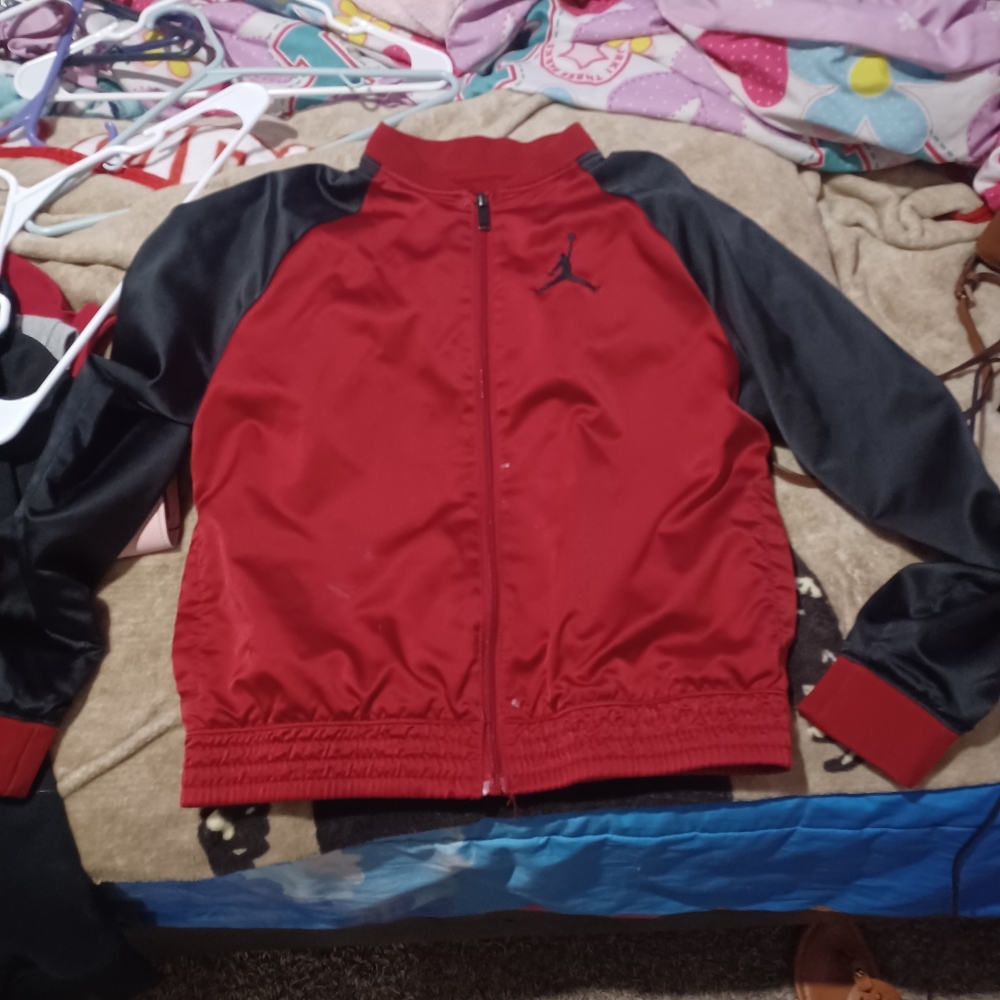 Jordan Kids Red and Black Bomber Jacket